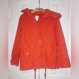H and M, red rain coat. size US 4
